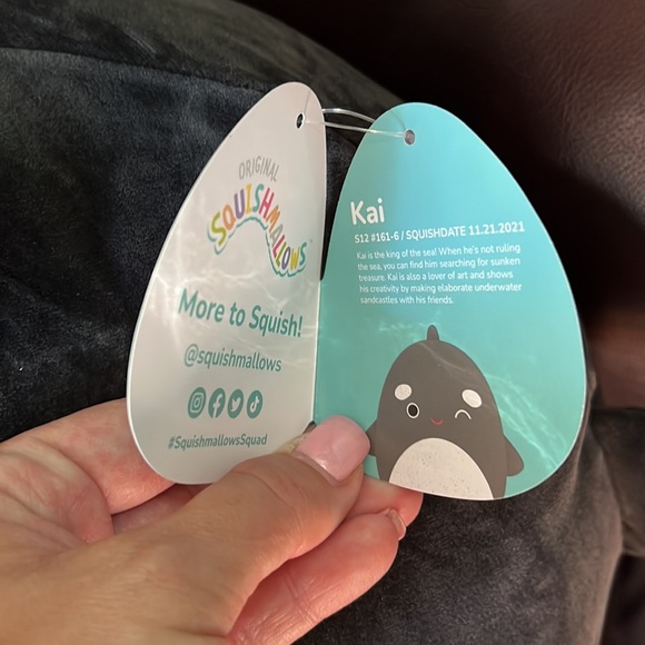 Squishmallows Kai the orca. winking eye and glitter tummy. NWT - Picture 3 of 6